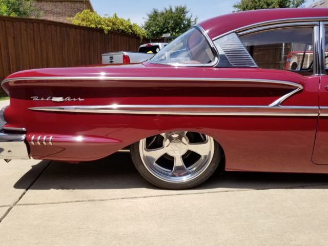 1958 Maroon Chevrolet Bel Air/150/210 Coupe