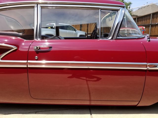 1958 Maroon Chevrolet Bel Air/150/210 Coupe