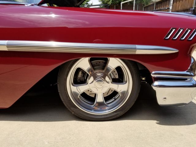 1958 Maroon Chevrolet Bel Air/150/210 Coupe