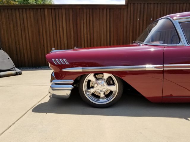 1958 Maroon Chevrolet Bel Air/150/210 Coupe