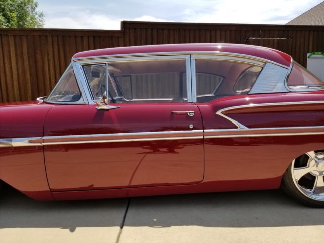 1958 Maroon Chevrolet Bel Air/150/210 Coupe