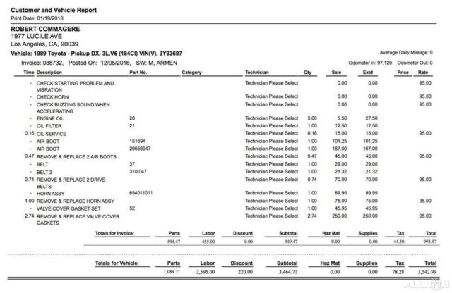 1989 Brown Toyota Tacoma Pickup Truck