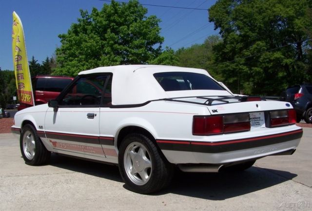 1989 White Ford Mustang Convertible