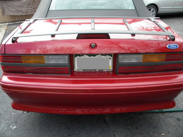 1990 Red Ford Mustang Convertible
