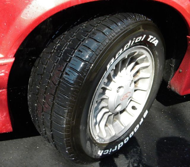 1990 Red Ford Mustang Convertible