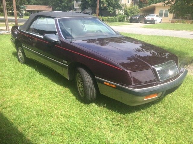 1989 Burgundy Chrysler LeBaron Convertible