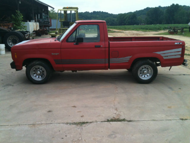 1986 Red Ford Ranger Standard Cab Pickup