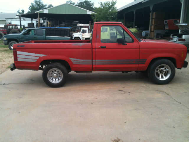1986 Red Ford Ranger Standard Cab Pickup