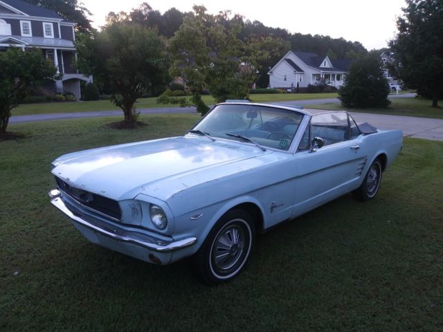1966 light blue Ford Mustang Convertible
