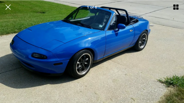 1991 Blue Mazda MX-5 Miata Convertible