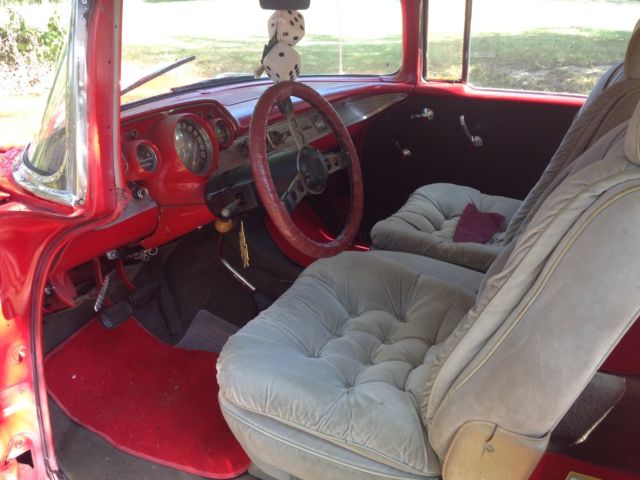 1957 red Chevrolet Bel Air/150/210 2dr ht