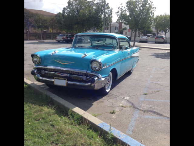 1957 Turquoise / Pea Cock Blue Chevrolet Bel Air/150/210 2 Door Hard Top