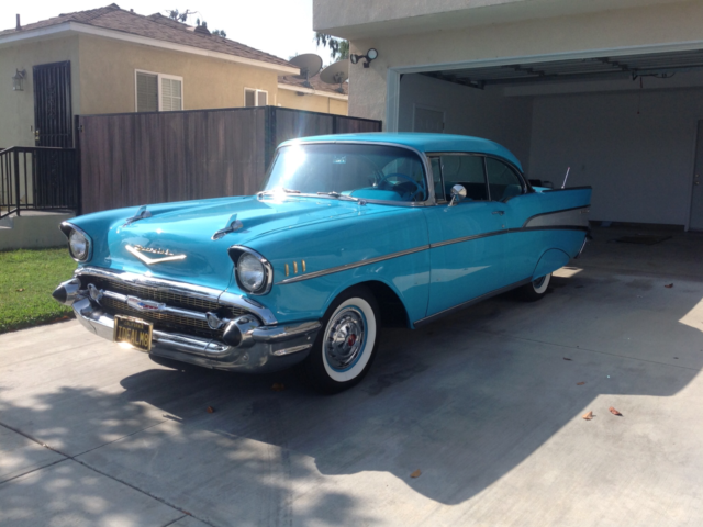 1957 Turquoise / Pea Cock Blue Chevrolet Bel Air/150/210 2 Door Hard Top