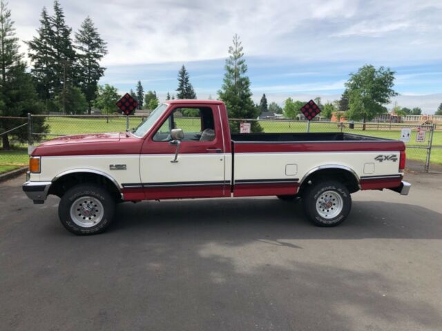 1991 Red Ford F-150 Standard Cab Pickup