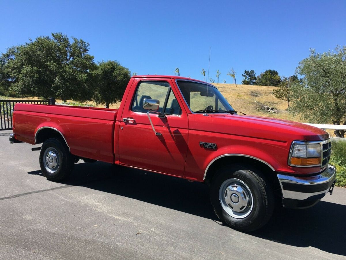 1992 Red Ford F-250 Standard Cab Pickup