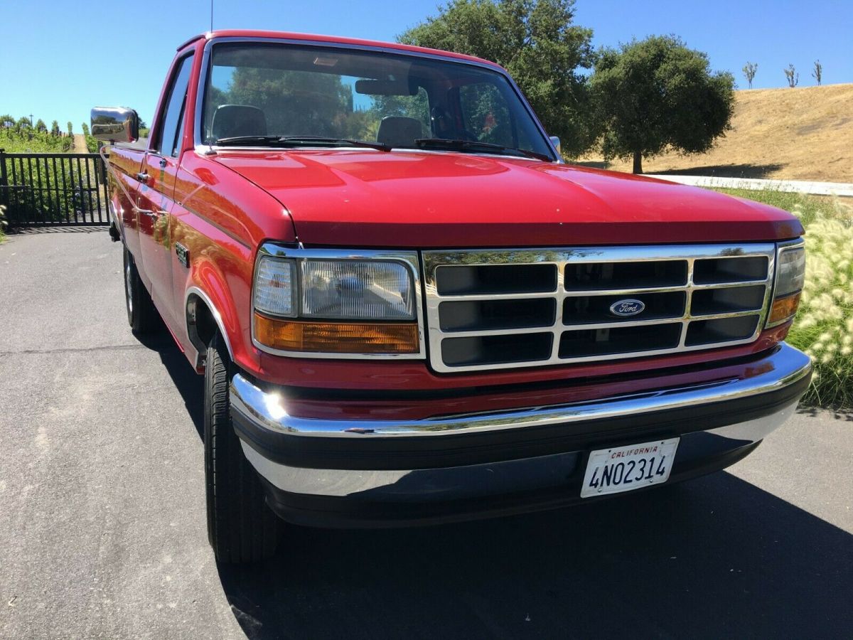 1992 Red Ford F-250 Standard Cab Pickup