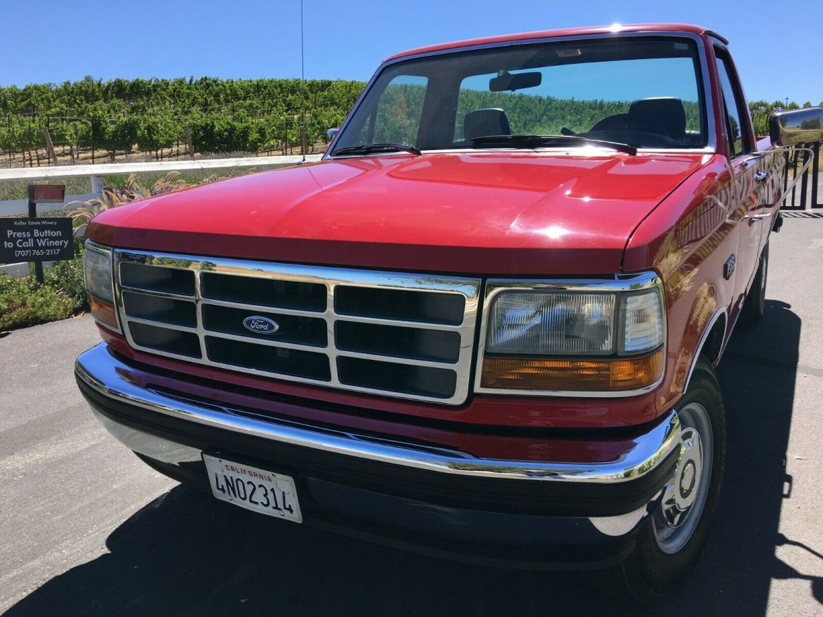 1992 Red Ford F-250 Standard Cab Pickup