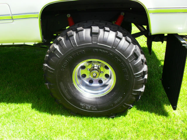 1977 White & Green Chevrolet Silverado 1500 Standard Cab Pickup