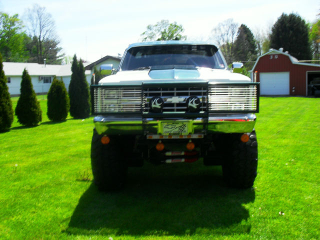 1977 White & Green Chevrolet Silverado 1500 Standard Cab Pickup