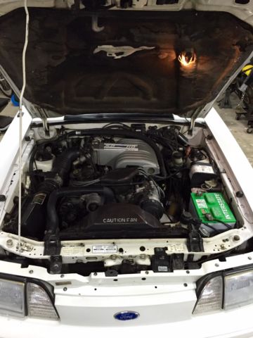 1992 White Ford Mustang Hatchback