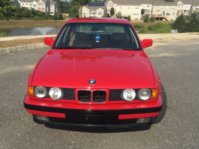 1989 Red BMW 5-Series Sedan