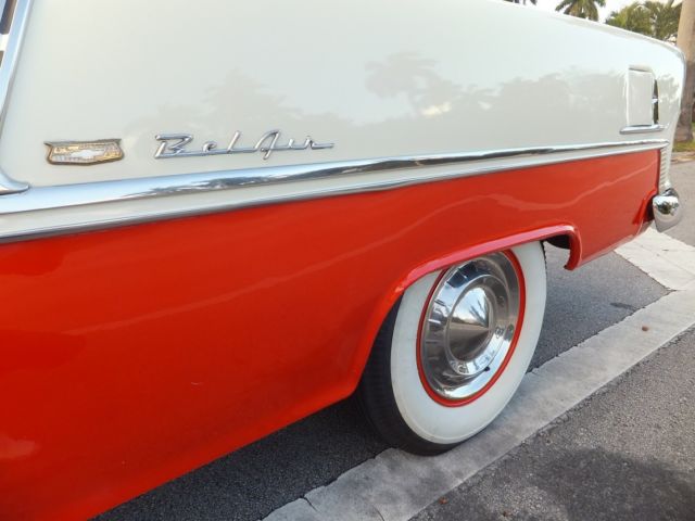 1955 red/white Chevrolet Bel Air/150/210 coupe