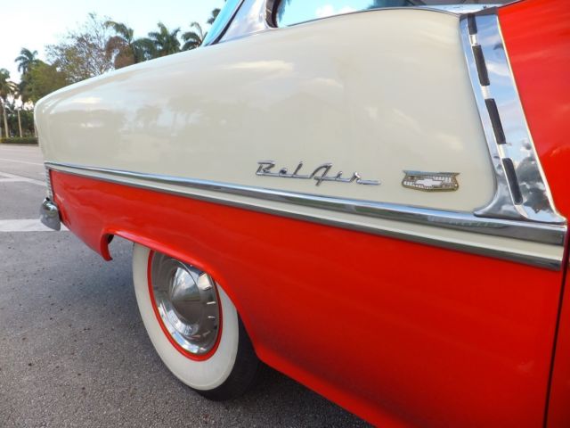 1955 red/white Chevrolet Bel Air/150/210 coupe
