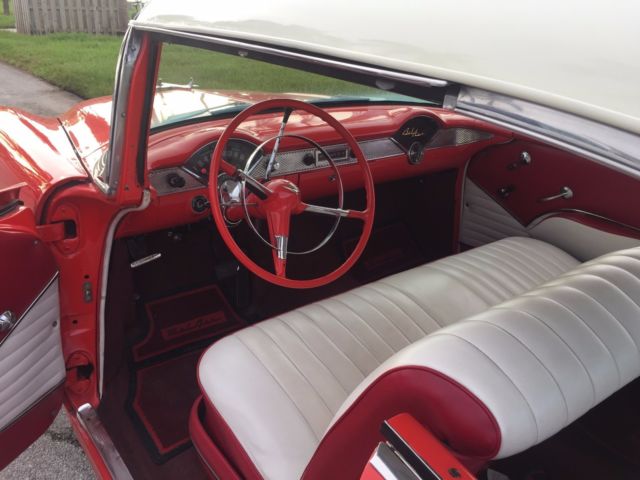 1955 red/white Chevrolet Bel Air/150/210 coupe