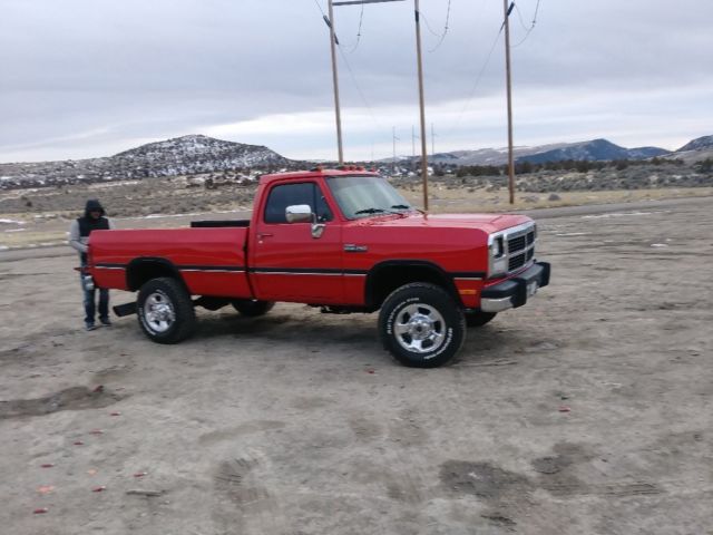 1993 Red Dodge Ram 2500 Standard Cab Pickup