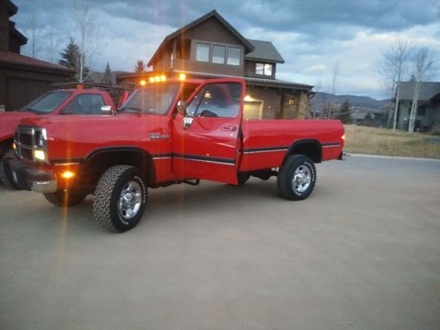 1993 Red Dodge Ram 2500 Standard Cab Pickup