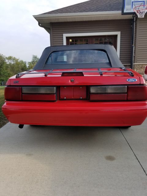 1992 Red Ford Mustang Convertible
