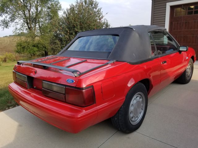 1992 Red Ford Mustang Convertible