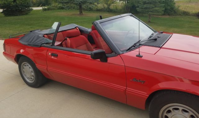 1992 Red Ford Mustang Convertible