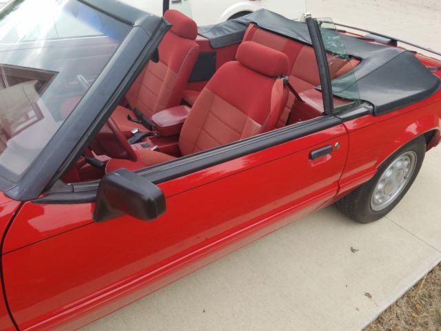 1992 Red Ford Mustang Convertible