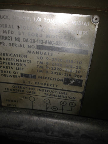 1967 Camo Ford M151A1 (MUTT) SUV