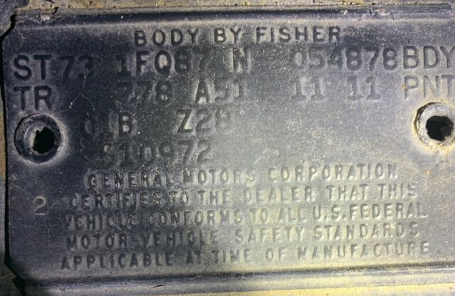 1973 Antique White Chevrolet Camaro Coupe