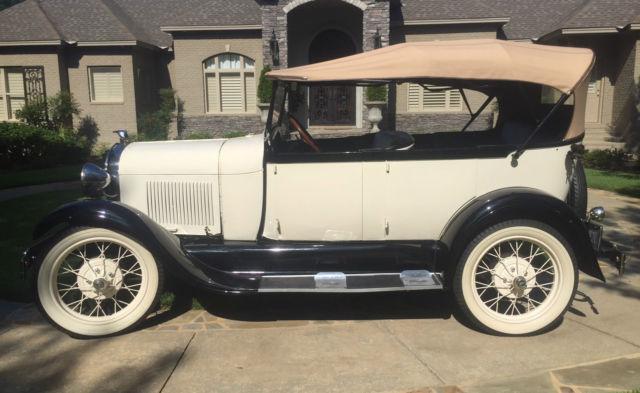 1928 White Ford Model A Phaeton