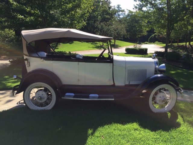 1928 White Ford Model A Phaeton