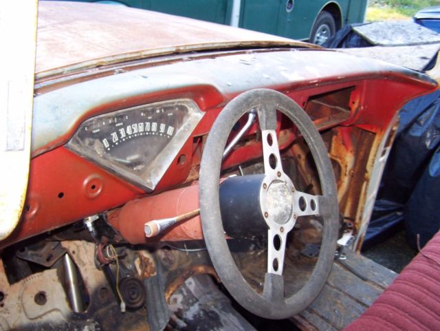 1955 whit rust Chevrolet 3100 truck