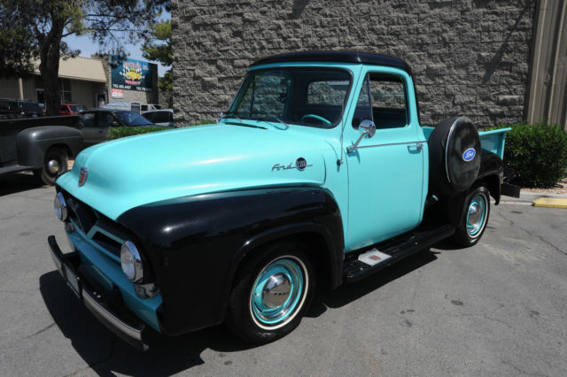 1955 Teal and Black Ford F-100 Pickup