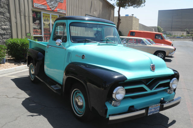 1955 Teal and Black Ford F-100 Pickup
