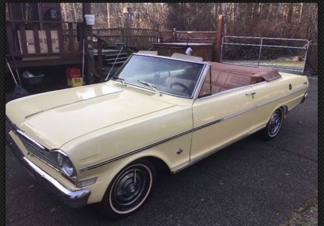 1963 yellow Chevrolet Nova 2 door convertible