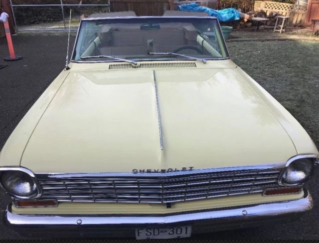 1963 yellow Chevrolet Nova 2 door convertible