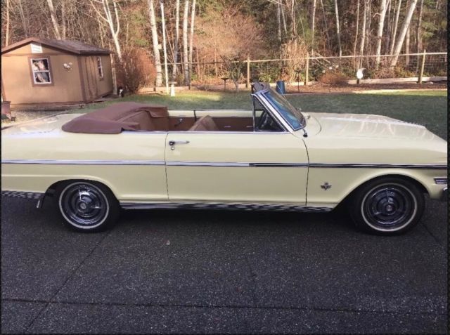 1963 yellow Chevrolet Nova 2 door convertible
