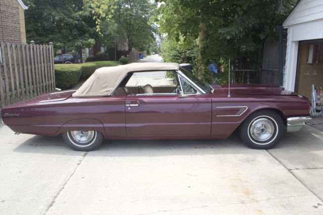 1965 Burgundy Ford Thunderbird Convertible