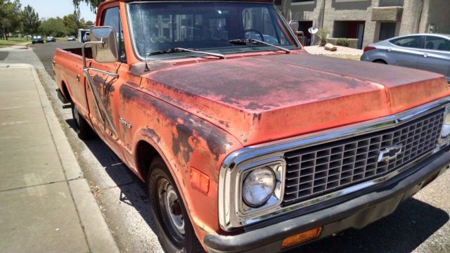 1972 Orange Chevrolet C-10 Standard Cab Pickup
