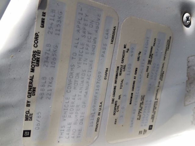 1985 White Chevrolet Other Sedan