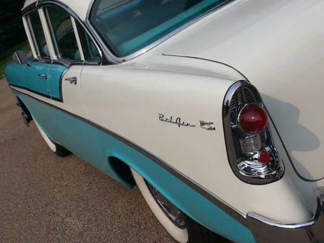 1956 turquoise & white Chevrolet Bel Air/150/210 Sedan