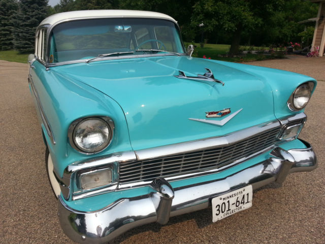 1956 turquoise & white Chevrolet Bel Air/150/210 Sedan