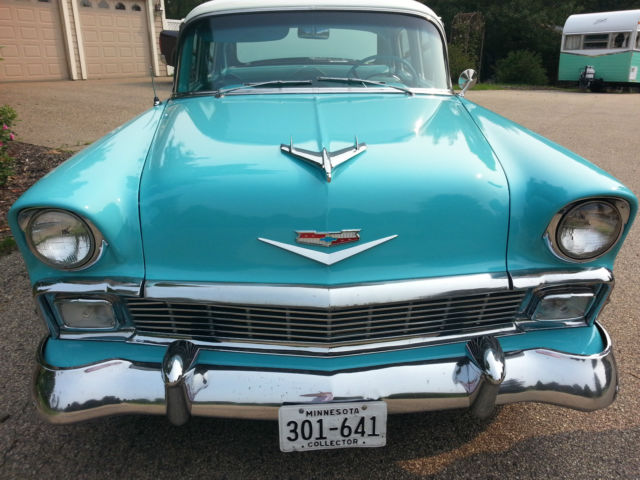 1956 turquoise & white Chevrolet Bel Air/150/210 Sedan